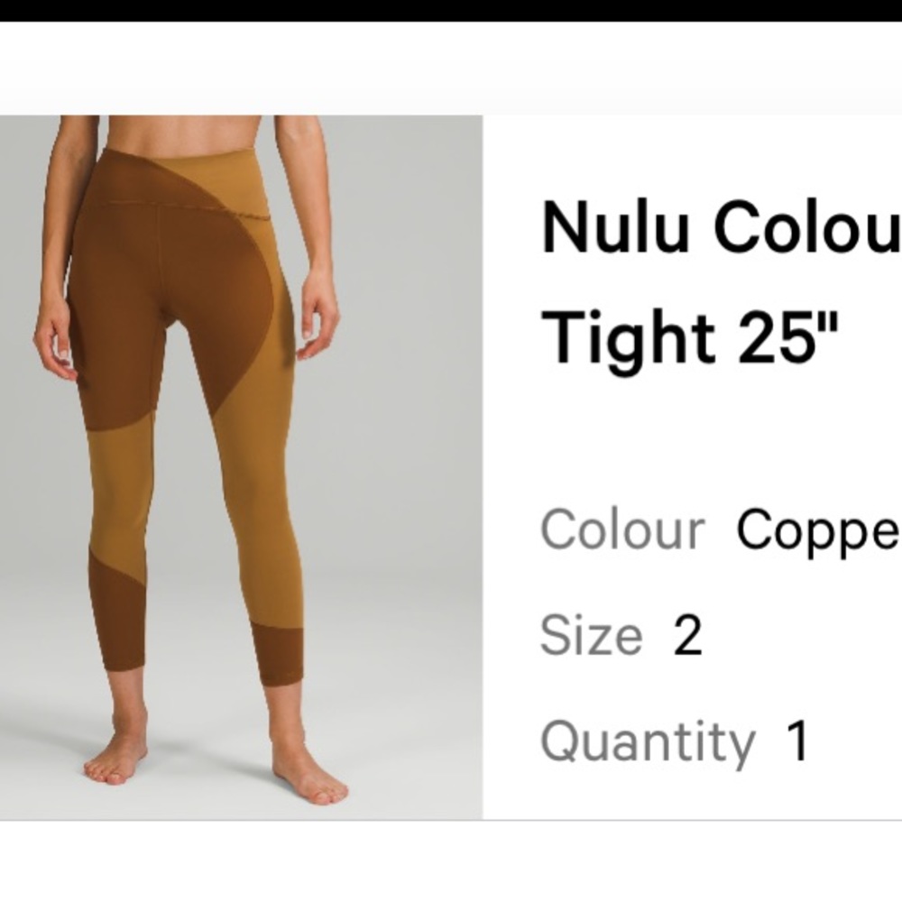 Lululemon Nulu colour block high rise tight 25